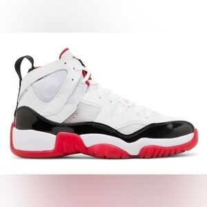 Men's White and Red High-Top Sneakers